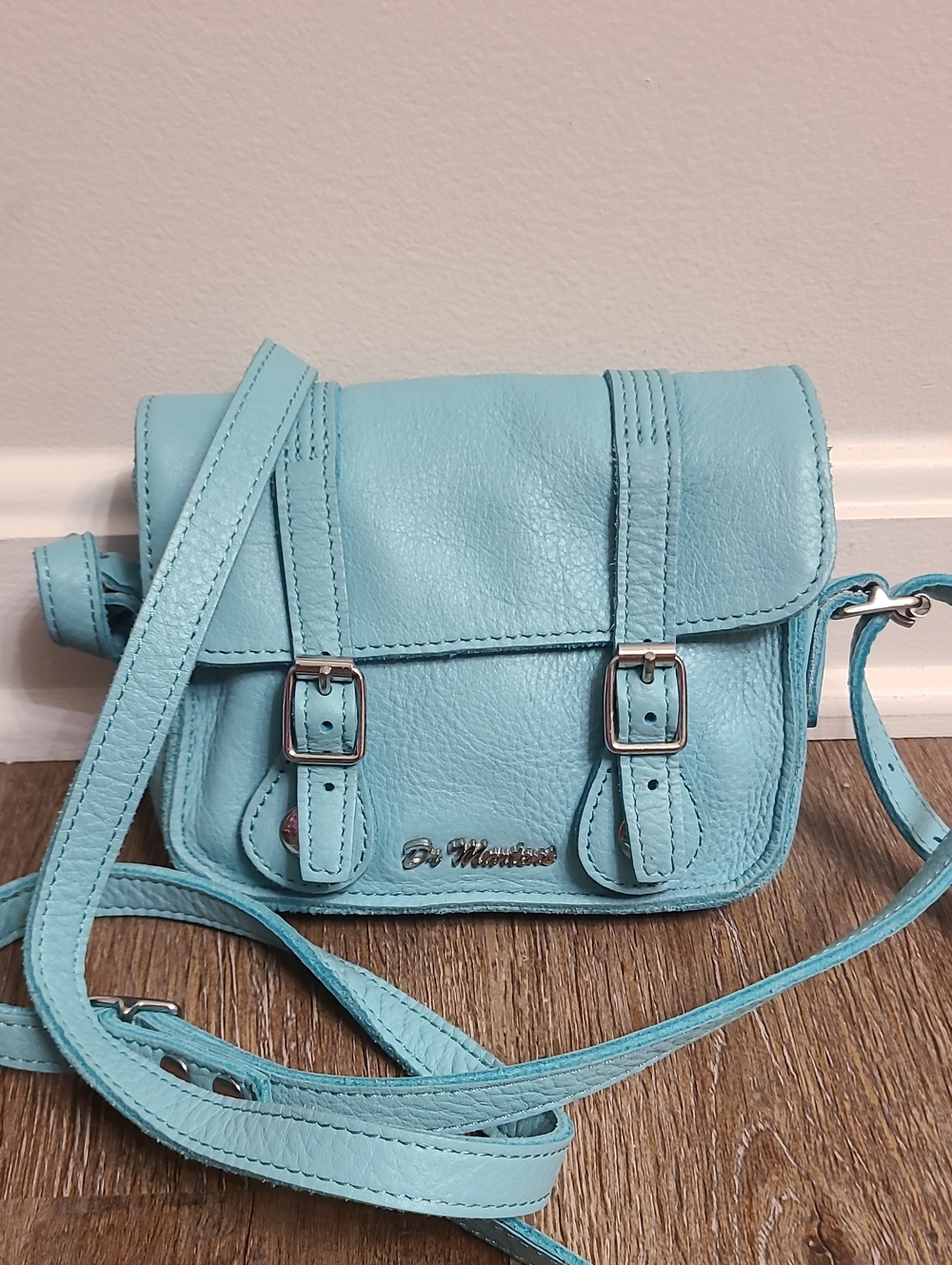 Vintage Dr Martens Aqua Light Blue 7 Inch Mini Satchel